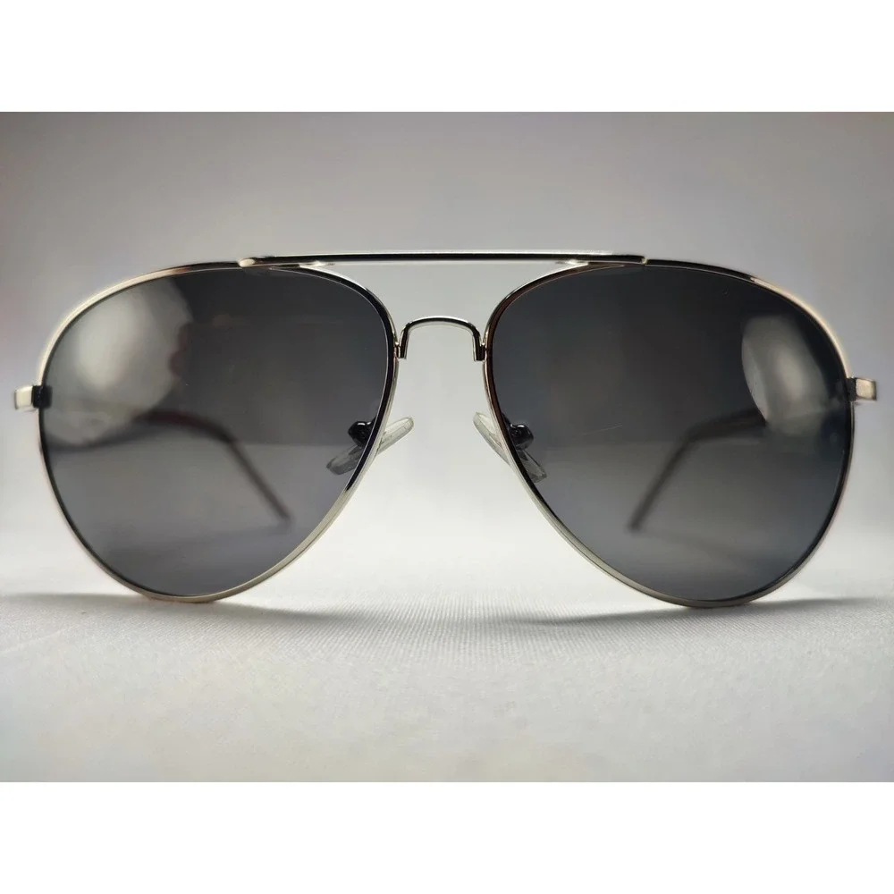 Dockers OL0919 Polarized Aviator Sunglasses Silver Metal Gray Lens 62mm